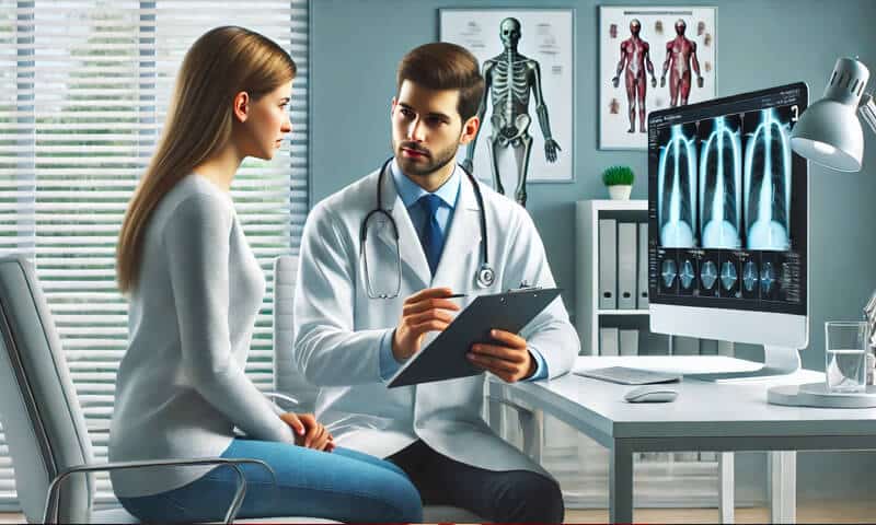 Un medico che esegue una diagnosi