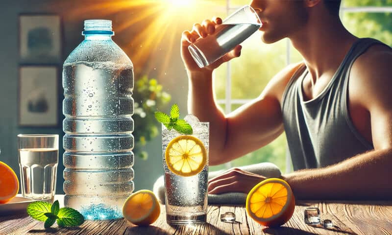 Importanza dell'idratazione: un uomo che beve tanto