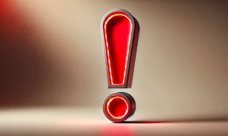 Un punto esclamativo che rappresenta le complicanze