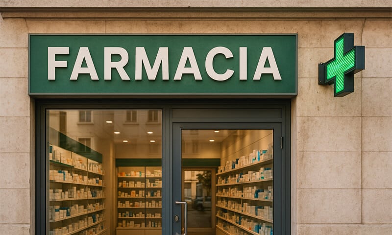 Immagine di una farmacia che rappresenta i trattamenti per la piodermite