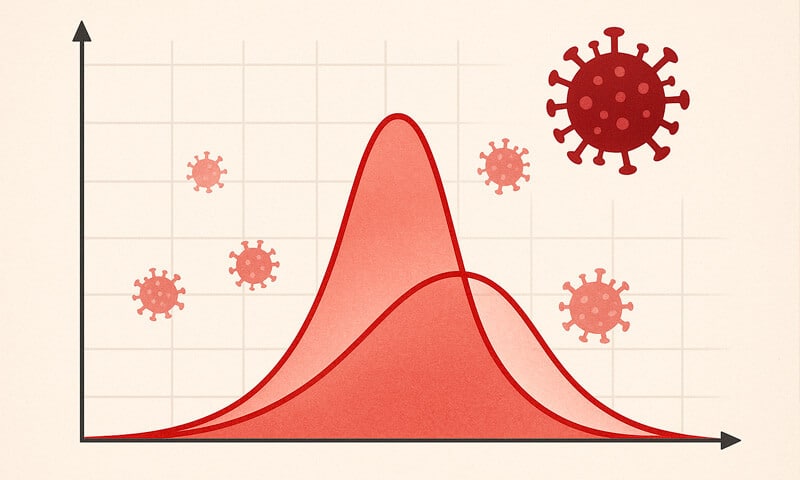Un grafico con delle curve disegnate che rappresentano la diffusione del lupus eritematoso sistemico
