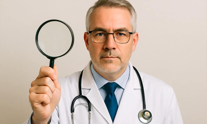 Immagine di un medico che effettua una diagnosi